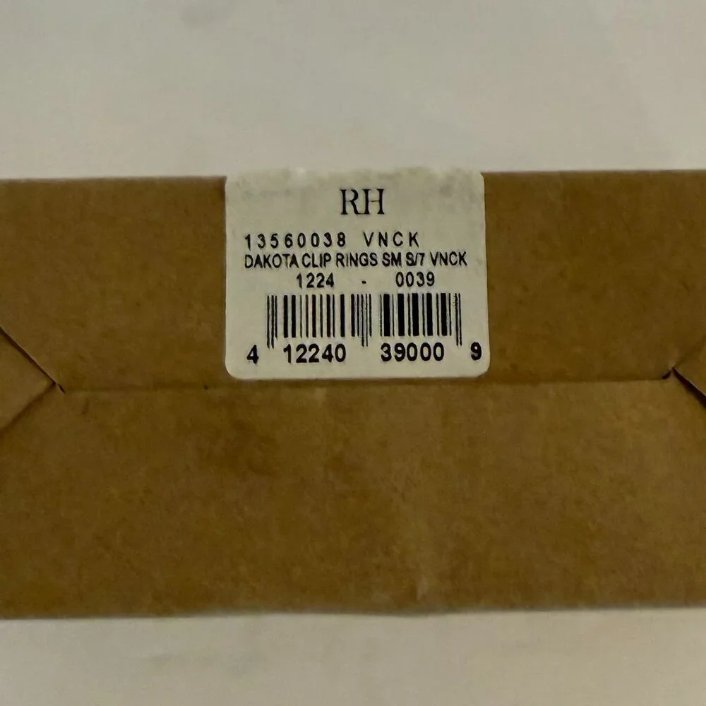 Restoration Hardware RH Dakota Clip Rings Small Vintage Nickel Set of 5 Open Box